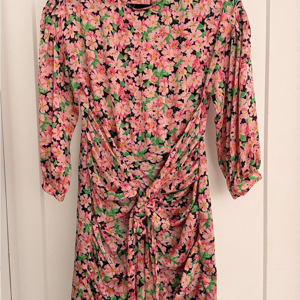 Zara Floral Pink and Green Dress